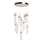 Люстра каскадная с прозрачными цилиндрическими плафонами Jenae Glass Tube Lighting варинант исполнения - 2 | Loft Concept в Перми