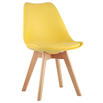 Стул с основой из пластика и мягким сиденьем Arvika Yellow варинант исполнения - 1 | Loft Concept в Перми