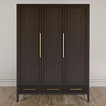 Большой Шкаф Primo Темный орех с 3 дверьми и 3 выдвижными ящиками варинант исполнения - 1 | Loft Concept в Перми