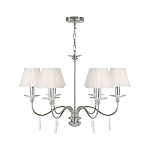 Люстра цвета никель с прозрачными стеклянными подвесками в форме капель Elstead Lighting варинант исполнения - 2 | Loft Concept в Перми