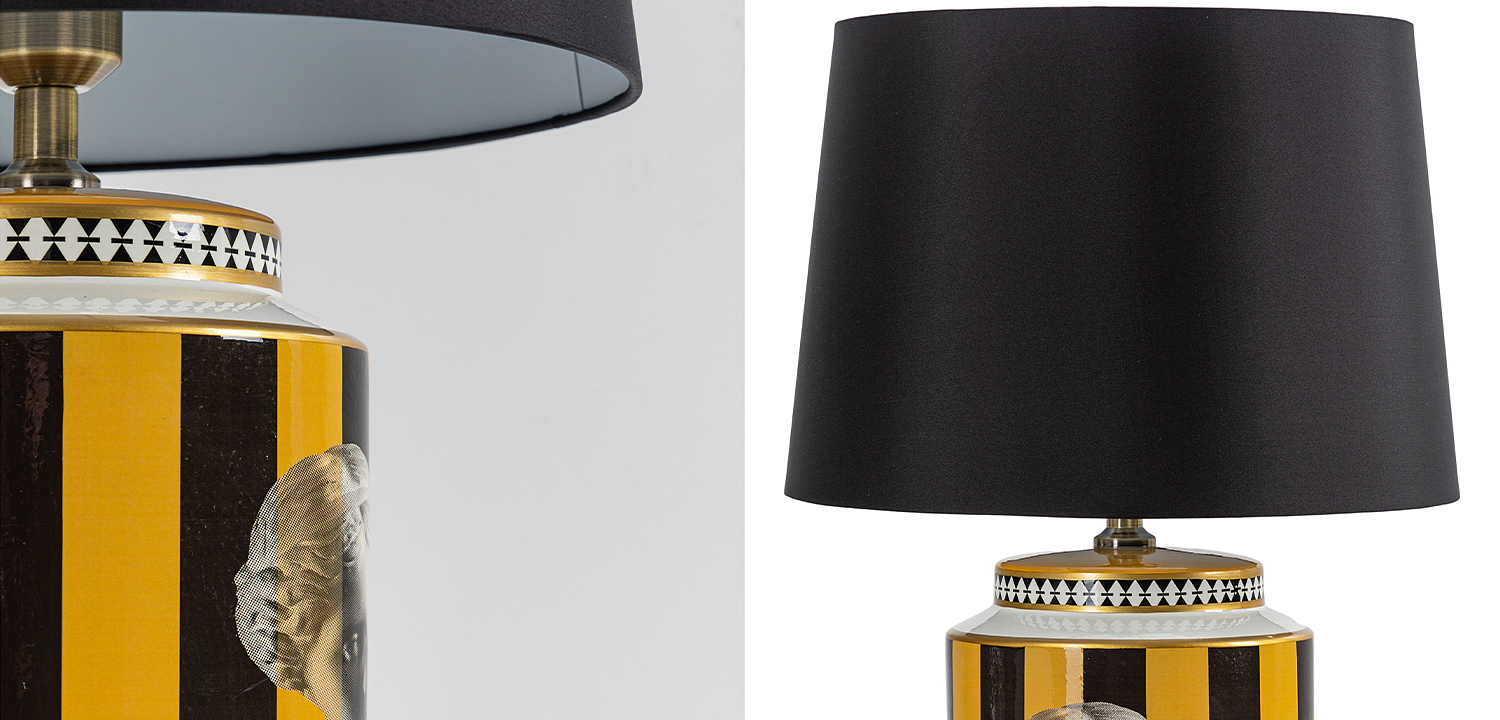 Настольная лампа Venus Yellow Black Lampshade Настольная лампа Venus Yellow Black Lampshade - Loft-Concept в Перми