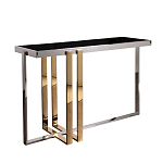 Консоль в современном стиле с черной стекляной столешницей Console with Black Glass варинант исполнения - 1 | Loft Concept в Перми