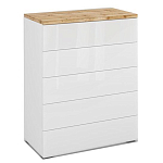 Комод с белым глянцевым фасадом с 5-ю ящиками Grace of Furniture  варинант исполнения - 1 | Loft Concept в Перми