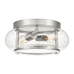 Потолочный светильник цвета никель с плафоном из прозрачного фактурного стекла Quoizel варинант исполнения - 1 | Loft Concept в Перми