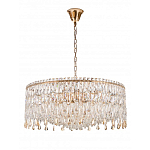 Люстра круглая с хрустальными подвесками на золотистом каркасе Roul Crystal Light варинант исполнения - 9 | Loft Concept в Перми