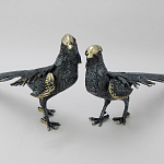 Статуэтка бронзовая пара Фазаны синие Bronze Birds варинант исполнения - 4 | Loft Concept в Перми