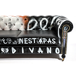 Диван Честерфильд граффити graffiti Orange Sofa натуральная кожа варинант исполнения - 9 | Loft Concept в Перми