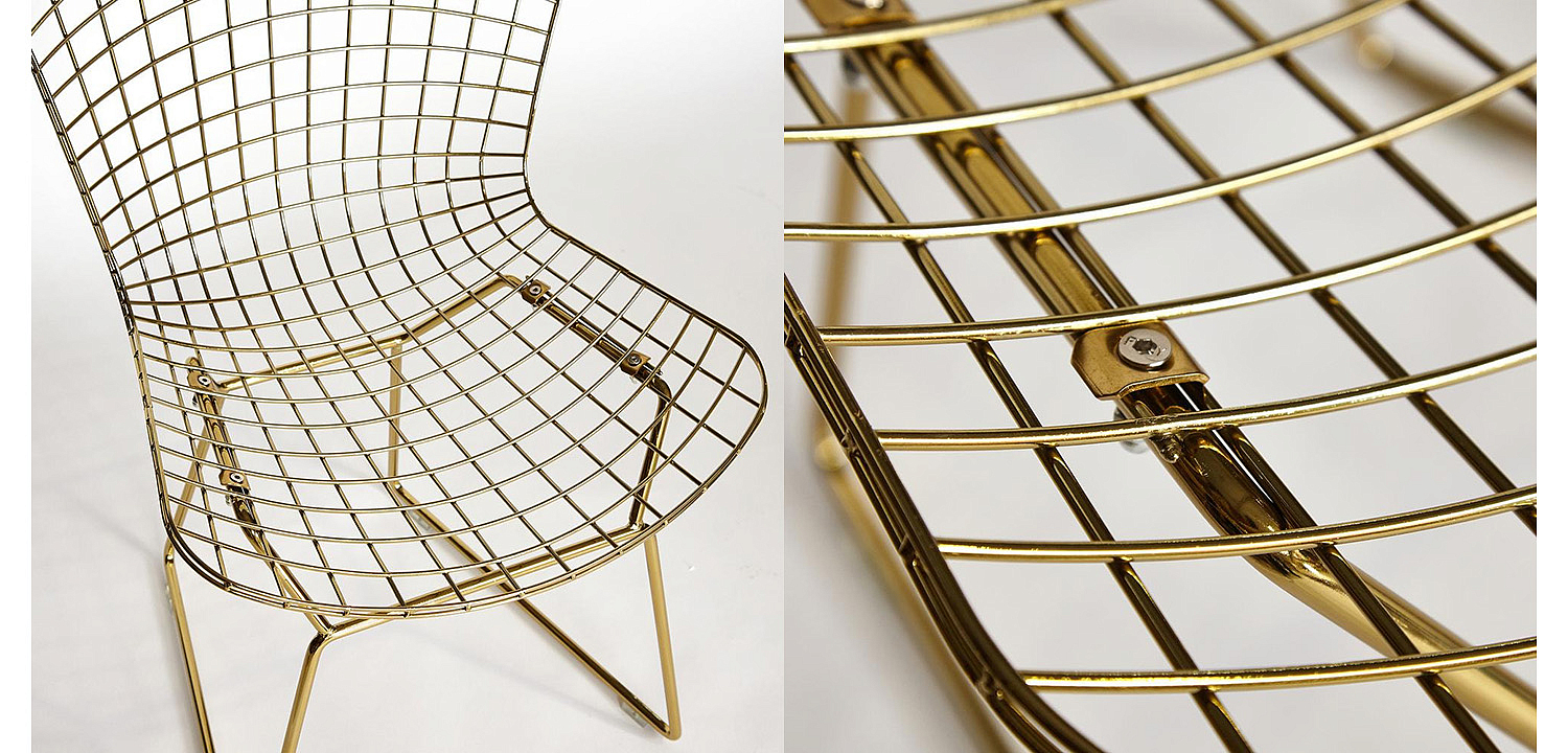 Стул Bertoia Side Chair gold - Loft-Concept в Перми