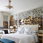 Обои ручная роспись в стиле Арт-деко Rateau Colourway SC-243 on Deep Rich Gold gilded paper варинант исполнения - 1 | Loft Concept в Перми