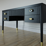 Письменный стол с 4-мя ящиками Elsa Dreams Black  варинант исполнения - 2 | Loft Concept в Перми