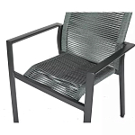 Стул темно-серый с высокой плетеной спинкой и сиденьем Braided Strength варинант исполнения - 7 | Loft Concept в Перми