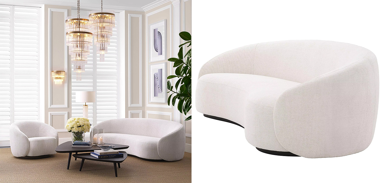 Диван Eichholtz Sofa Amore Молочный Черный Диван Eichholtz Sofa Amore Молочный Черный - Loft-Concept в Перми