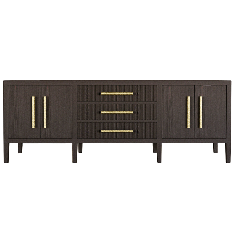 Большая VT-тумба Primo шпон темный орех Темный дуб Золотой в Перми | Loft Concept 