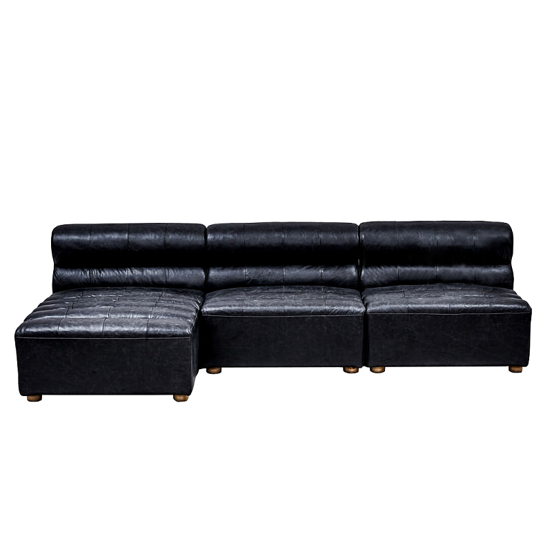 Диван Veronica Leather Sofa Черный в Перми | Loft Concept 