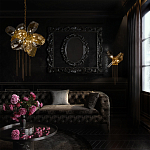 Люстра подвесная со стеклянными плафонами из дымчатого и золотистого с шестью вертикальными подвесками Gilded Mirage  варинант исполнения - 9 | Loft Concept в Перми