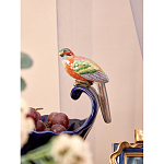 Чаша темно-синего цвета из фарфора с разноцветной птичкой Eden Garden porcelain and bronze варинант исполнения - 5 | Loft Concept в Перми