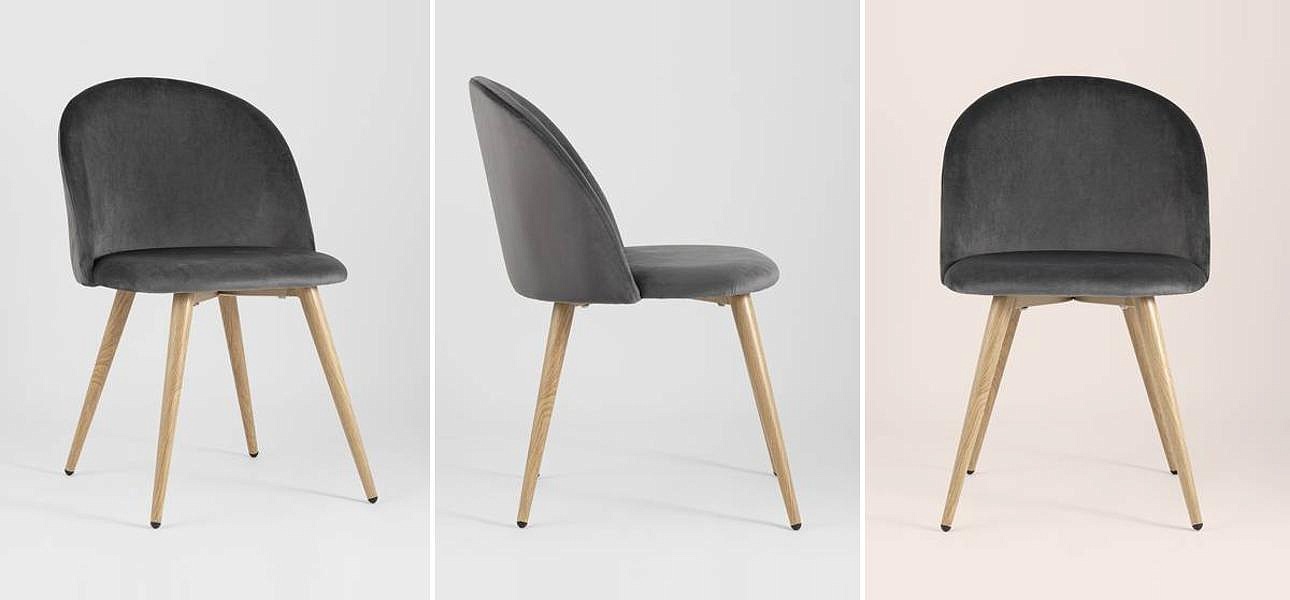 Стул Miruna Chair II Серый Велюр Стул Miruna Chair II Серый Велюр - Loft-Concept в Перми