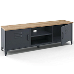 ТВ-тумба из металла и столешницей из массива дуба Metal Wood TV-Stand варинант исполнения - 3 | Loft Concept в Перми