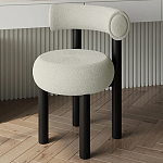 Стул с обивкой букле Pierres Grey Boucle Chair варинант исполнения - 2 | Loft Concept в Перми