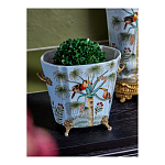 Кашпо из голубого фарфора с бронзовыми элементами Blue Garden варинант исполнения - 4 | Loft Concept в Перми