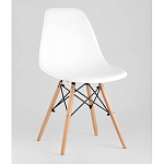 Пластиковый стул на ножках из массива бука Eames White  варинант исполнения - 1 | Loft Concept в Перми