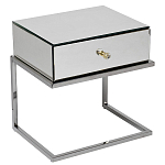 Тумбочка зеркальная с ящиком Mirror Chrome Cabinet варинант исполнения - 1 | Loft Concept в Перми