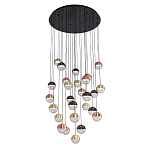 Люстра каскадная с черным круглым основанием 27 подвесов Celestial Waltz варинант исполнения - 1 | Loft Concept в Перми
