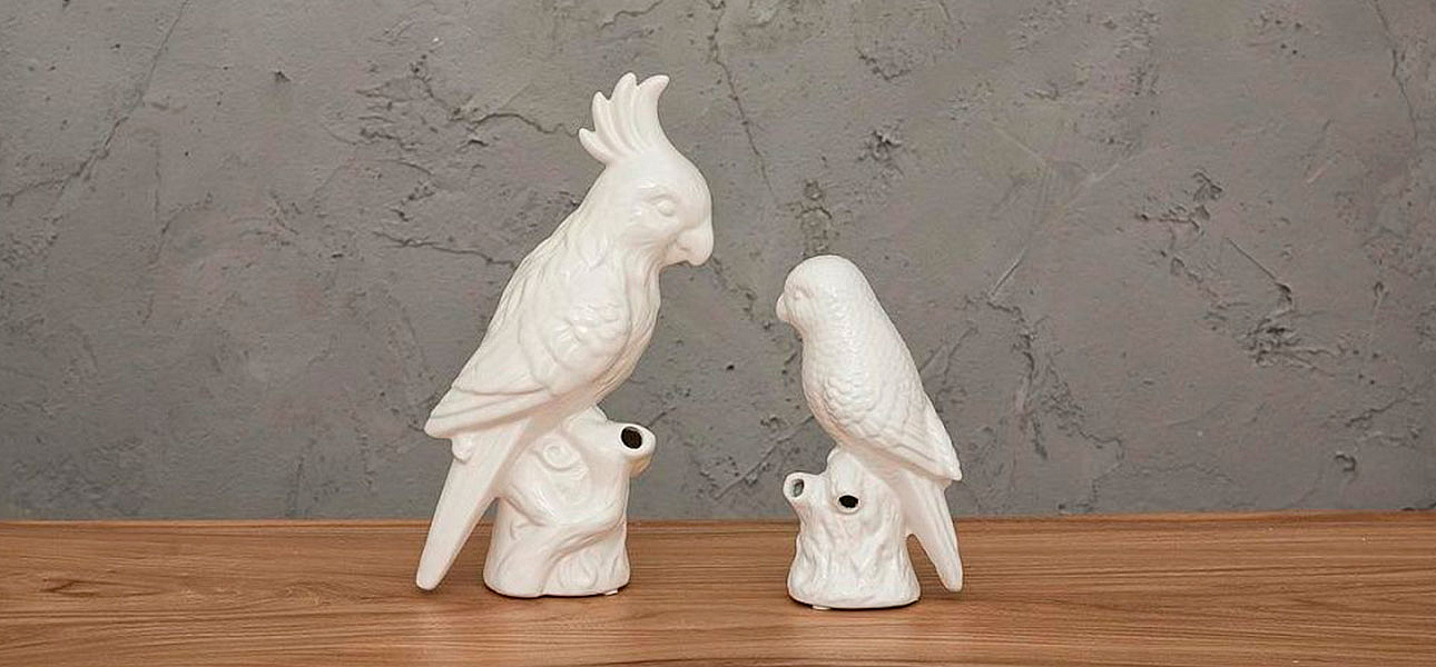 Фигурка керамика белый попугай Small Parrot Фигурка керамика белый попугай Small Parrot - Loft-Concept в Перми