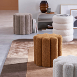 Пуф с обивкой из ткани букле Flo Brown Pouf варинант исполнения - 3 | Loft Concept в Перми