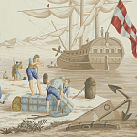 Обои ручная роспись Views of Italy Azure on Sepia варинант исполнения - 1 | Loft Concept в Перми