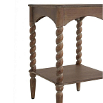 Приставной столик деревянный с резными ножками и нижней полкой Vintage Side Table Brown Wood варинант исполнения - 1 | Loft Concept в Перми