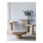 Столик кофейный кремового цвета с овальной столешницей и круглым основанием Cream Dalmen Table варинант исполнения - 8 | Loft Concept в Перми