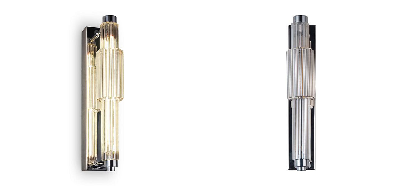 Бра с вертикальным узким плафоном Fuse Crystal Beige Бра с вертикальным узким плафоном Fuse Crystal Beige - Loft-Concept в Перми