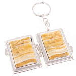 Зеркало брелок складное двухстороннее из натурального камня Оникс Silver Stone Mirrors варинант исполнения - 2 | Loft Concept в Перми