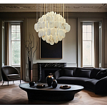 Люстра с овальными подвесками из натурального камня Spatial Composition варинант исполнения - 7 | Loft Concept в Перми