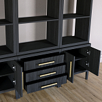 Модульный стеллаж Primo из трех составных элементов Черный дуб варинант исполнения - 5 | Loft Concept в Перми