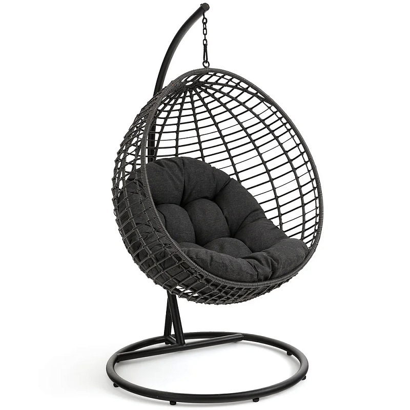 Подвесное уличное кресло Wallaker Hanging Chair Черный Подвесное уличное кресло Wallaker Hanging Chair Черный в Перми | Loft Concept