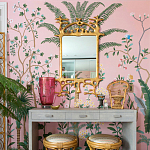 Обои ручная роспись Amazonia Florence Pink dyed silk варинант исполнения - 4 | Loft Concept в Перми