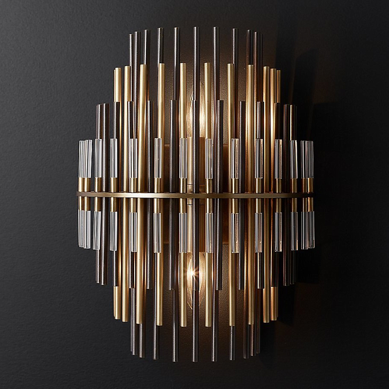 Бра Restoration Hardware Emile Sconce Прозрачный Латунь Античная полированная Темная бронза в Перми | Loft Concept 