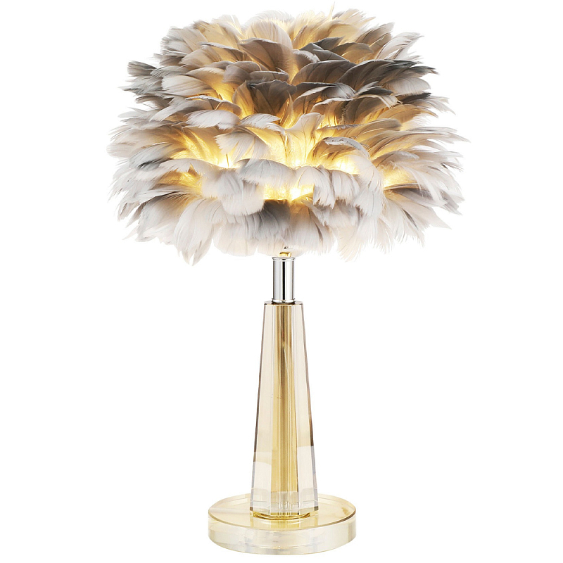 Настольная лампа с перьями Plumage Grey Table Lamp Серый Хром Дымчатый (Smoke) Настольная лампа с перьями Plumage Grey Table Lamp Серый Хром Дымчатый (Smoke) в Перми | Loft Concept