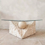 Дизайнерский журнальный стол в виде раковины с жемчужиной под прозрачной столешницей Fahin варинант исполнения - 2 | Loft Concept в Перми