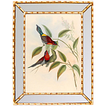 Постер с изображением птиц и цветов в зеркальной раме Blooming Birds Poster варинант исполнения - 3 | Loft Concept в Перми