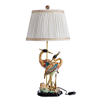 Настольная лампа с абажуром и основанием в виде двух цапель Porcelain Heron Lamp варинант исполнения - 1 | Loft Concept в Перми