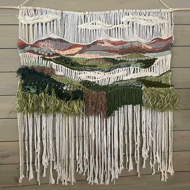  Гобелен Волшебный Лес в зеленых тонах Magic Forest I  Бежевый Зеленый в Перми | Loft Concept 