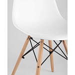 Пластиковый стул на ножках из массива бука Eames White  варинант исполнения - 2 | Loft Concept в Перми