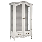 Витрина белая двухдверная с 4-мя полками и 2-мя ящиками в стиле прованс White Provence варинант исполнения - 1 | Loft Concept в Перми