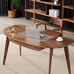 Стол рабочий округлой формы с ящиком  Working Moonnut Table варинант исполнения - 2 | Loft Concept в Перми