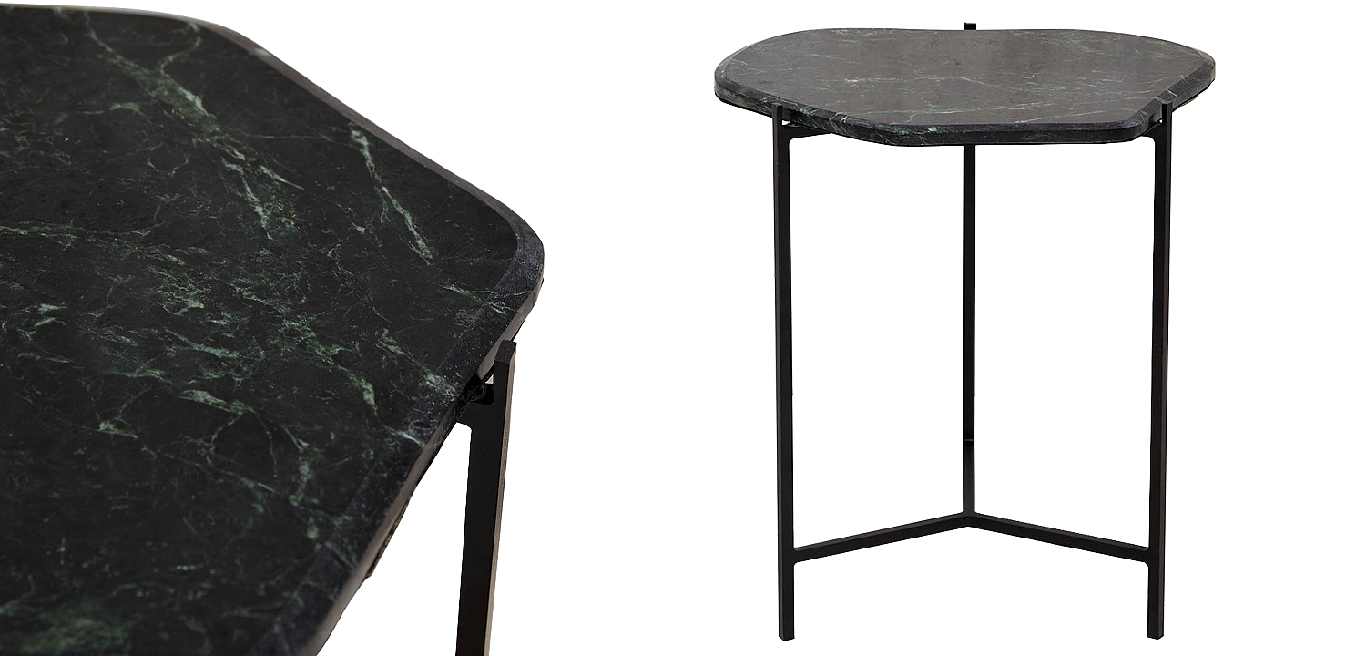 Приставной стол с каменной столешницей Tuan Side Table Приставной стол с каменной столешницей Tuan Side Table - Loft-Concept в Перми