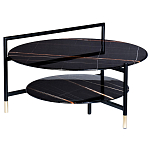 Стол журнальный круглый черный с полкой Inherence варинант исполнения - 1 | Loft Concept в Перми