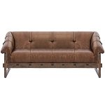 Трехместный диван Duncan винтажная коричневая кожа варинант исполнения - 1 | Loft Concept в Перми